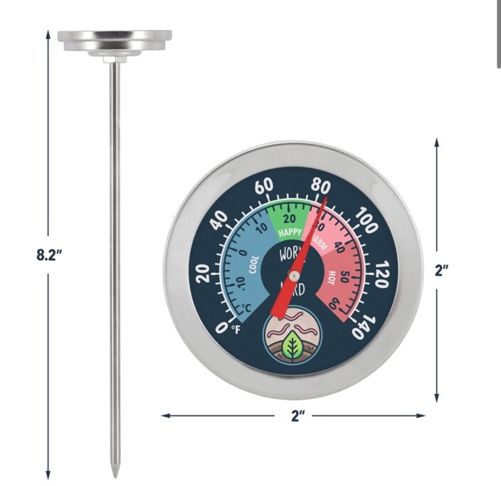 WORM NERD WORM BIN THERMOMETER~NEW