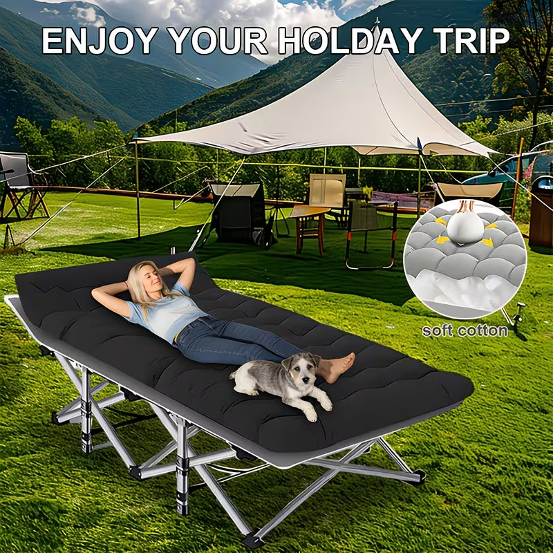 75 Inch Folding Camping Bed Portable Cot 700 Lbs Capacity