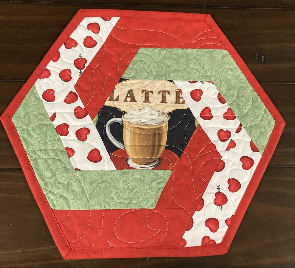 February Latte Love – Quilted Table Topper