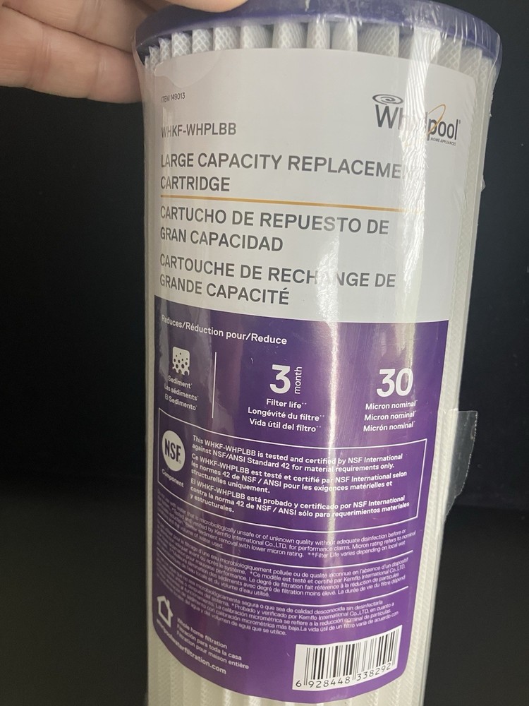 WHKF-WHPLBB Large Capacity Whole House Replacement Filter