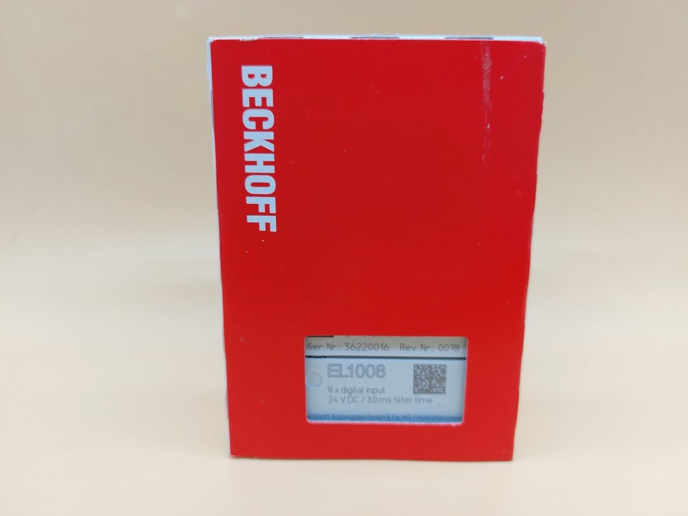 BECKHOFF EL1008 8-Channel Digital Input Clamp 24V DC Filter 3ms , NEW Original
