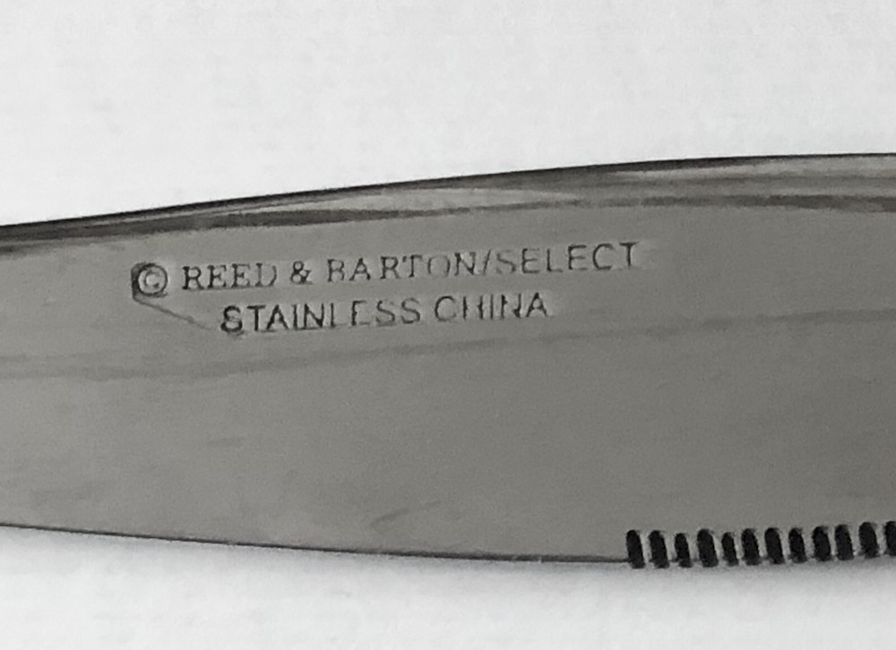 REED & BARTON Select PENNANT Stainless SOLID DINNER KNIVES KNIFE X2 SET OF 2