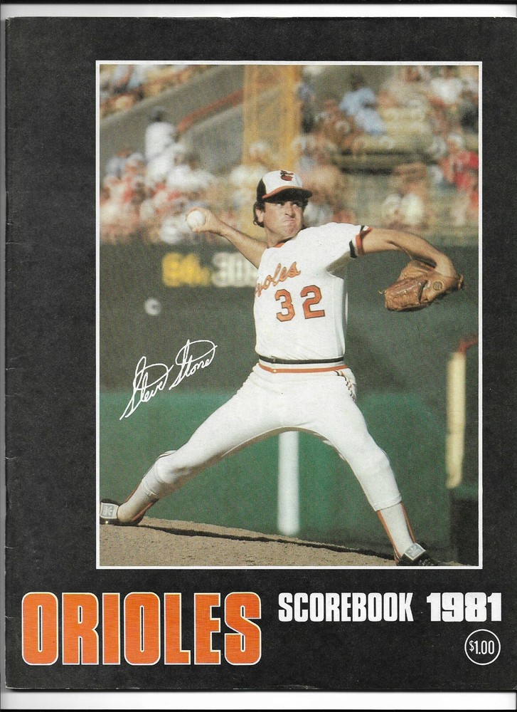 April 26, 1981 Orioles vs Red Sox Baseball Program---Scored   EX