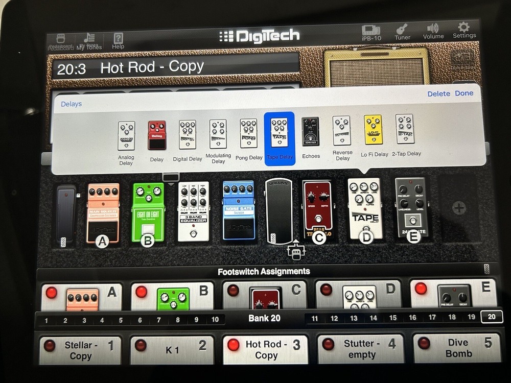 DigiTech iPB-10 with 4th gen iPad Multi-Effects Guitar Pedalboard