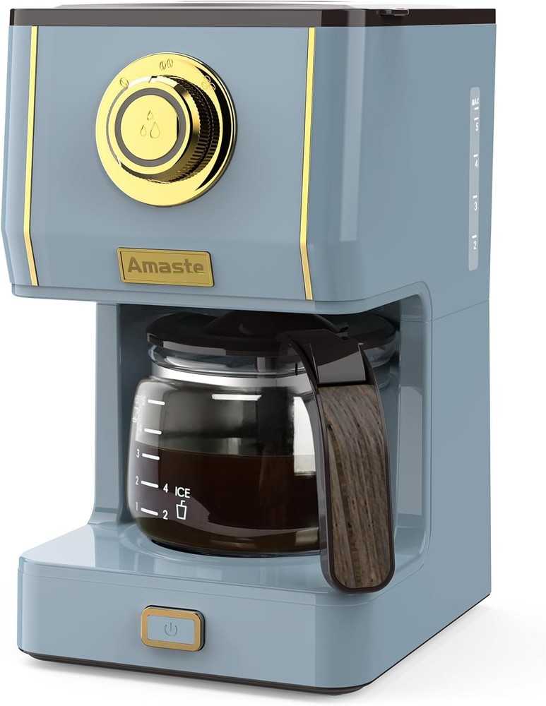 Amaste Coffee Maker, 5 Cup Pot with Three Brewing Modes, Ash Blue