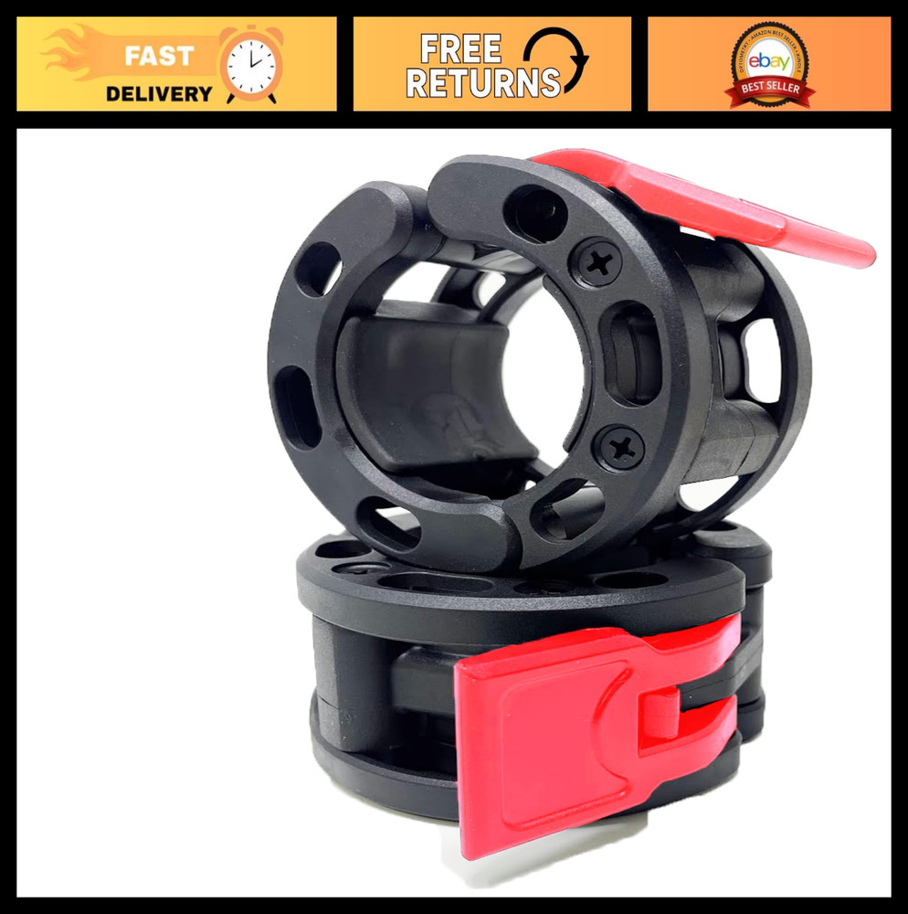 Olympic Barbell Clamps Collars - Quick Release Locking Weight Clips for 2" Bars
