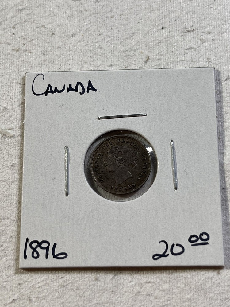 1896 Canada 5 Cents Small Silver Coin