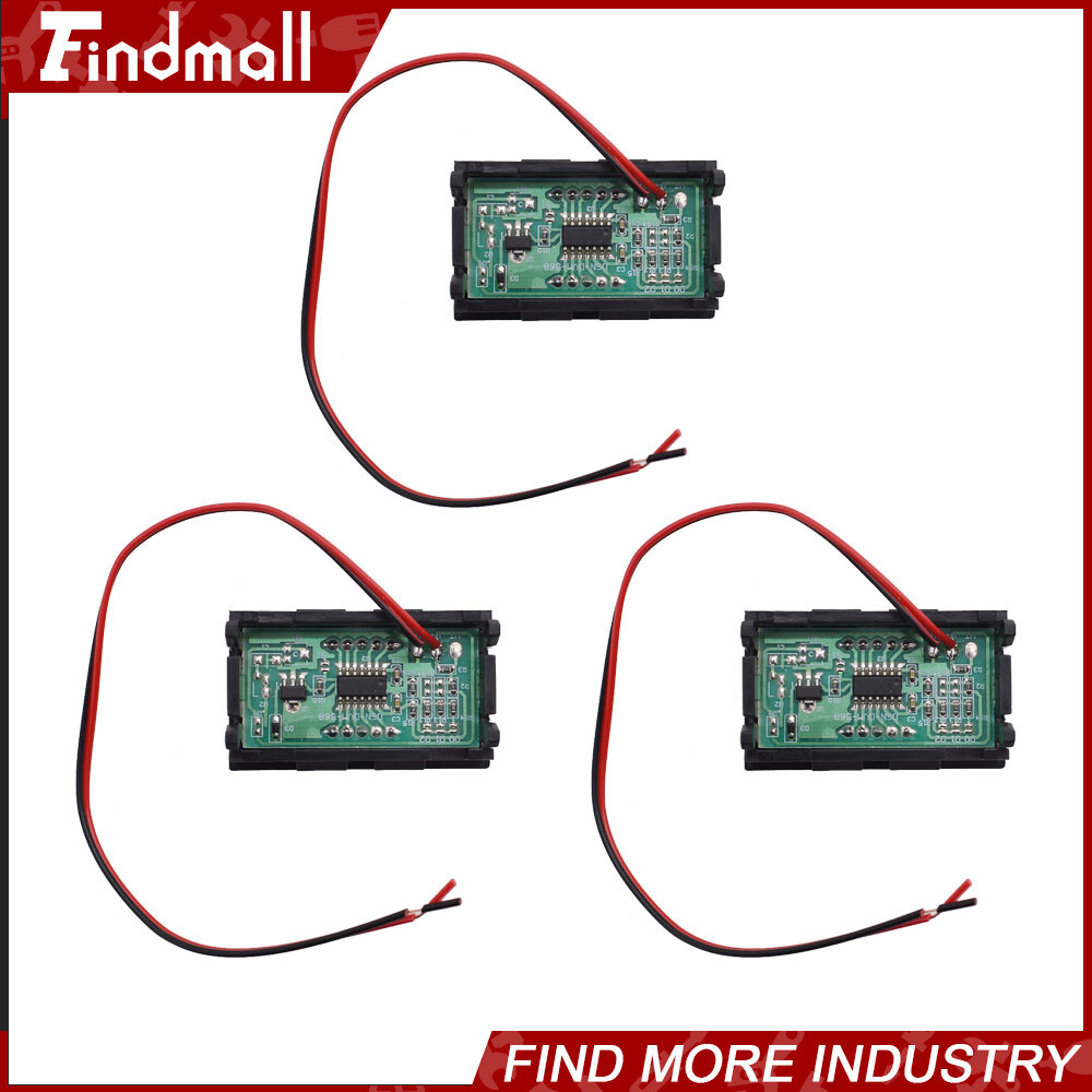 3× DC 4.5-30V Blue LED 3Digital Display Voltage Meter Voltmeter Panel Motorcycle