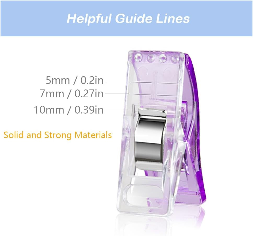 Sewing Clips, 100 Pcs with Plastic Box, Assorted Colors Quilt Clips Quilting Cli