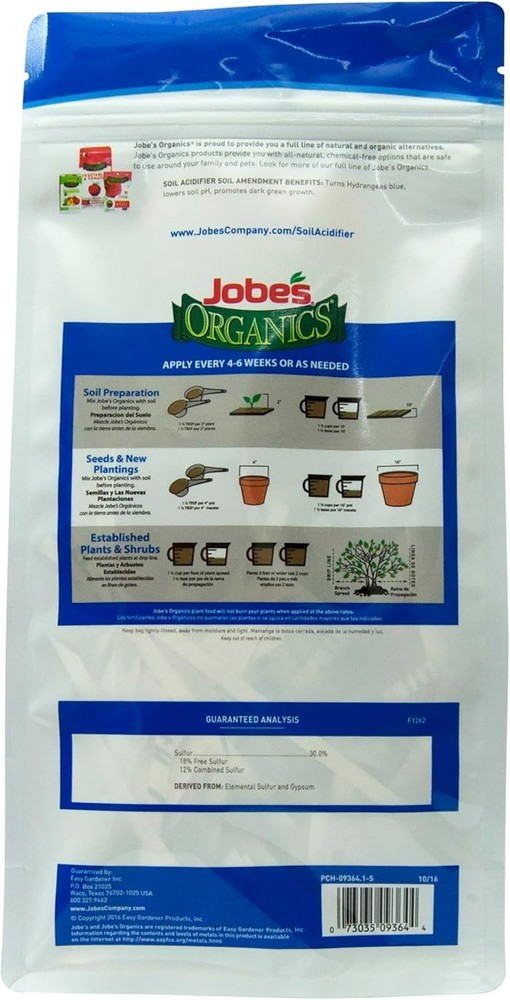 Organic Soil Acidifier for Blueberries & Hydrangeas, 6 lbs