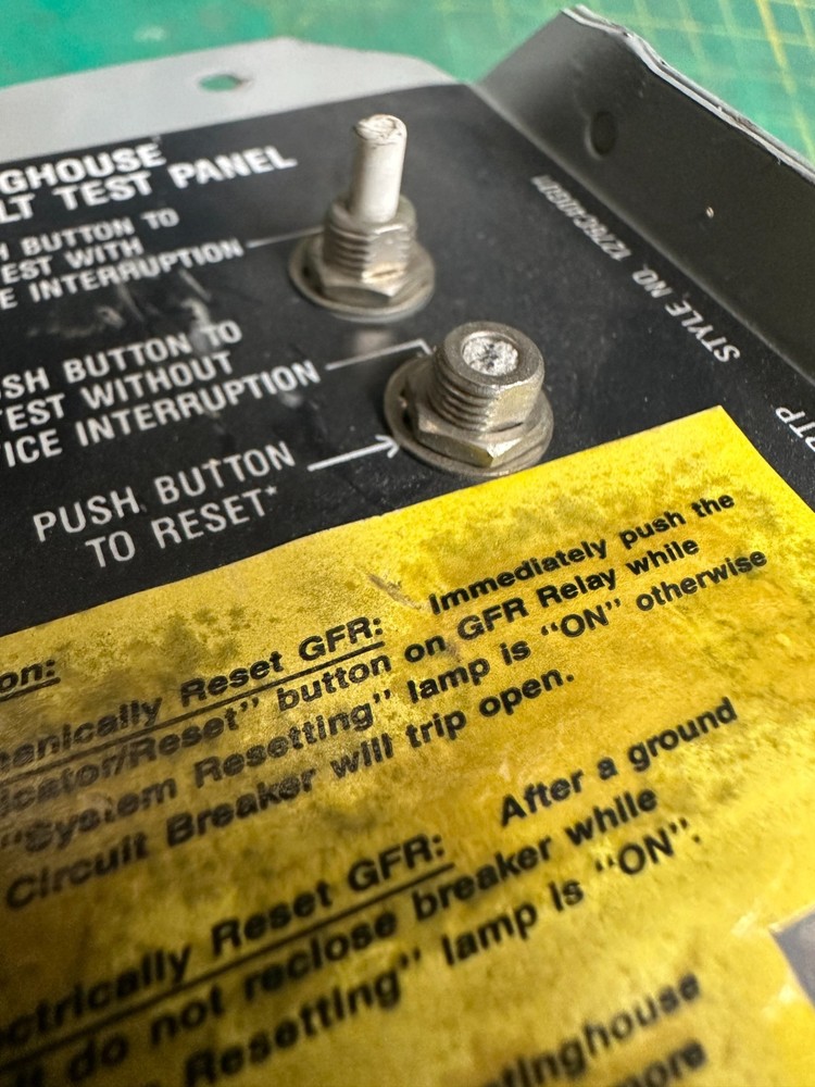 GFRTP Westinghouse GF Test Panel 1276C40G01 (broken reset - still functional)