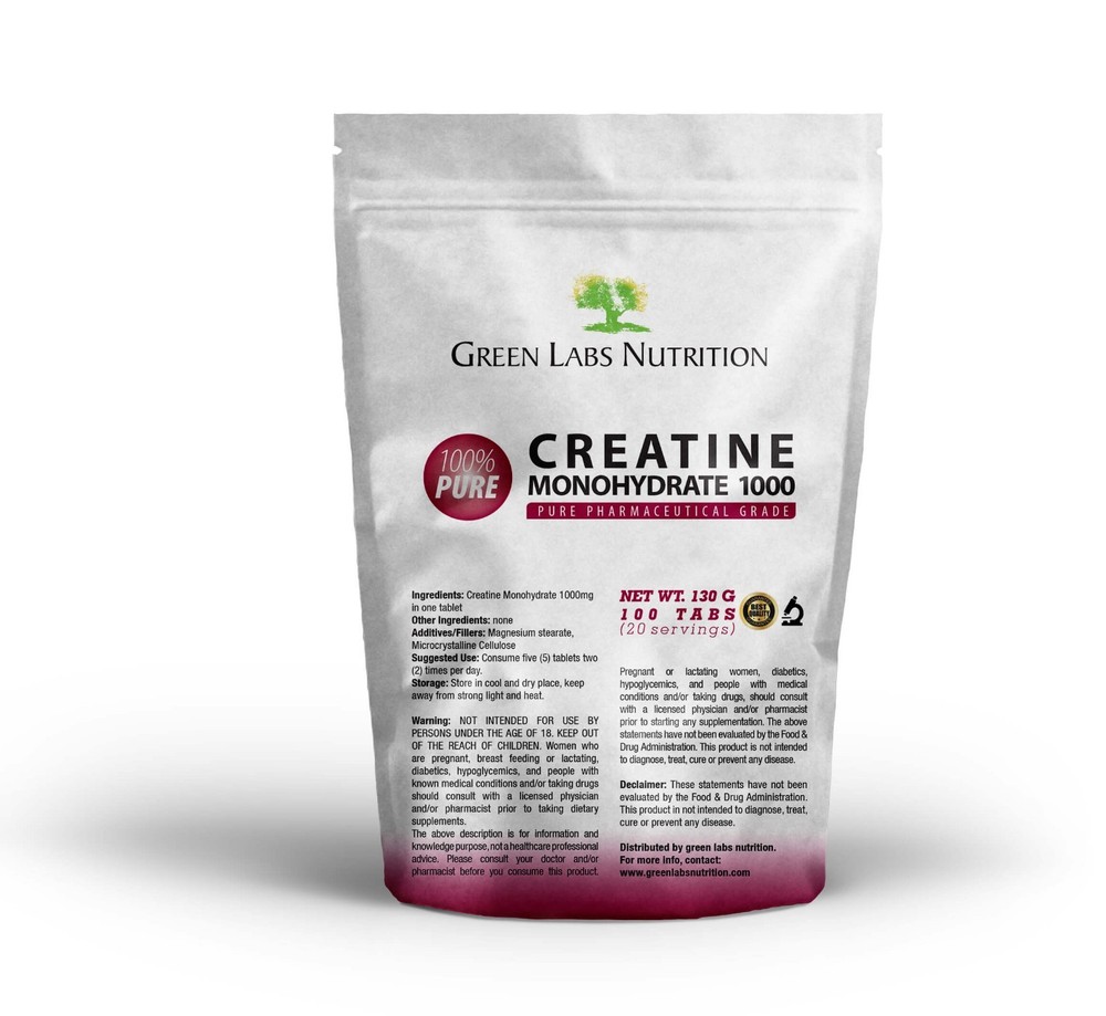 Creatine Monohydrate 1000 mg Tablets – Strength, Muscle, Power & Performance