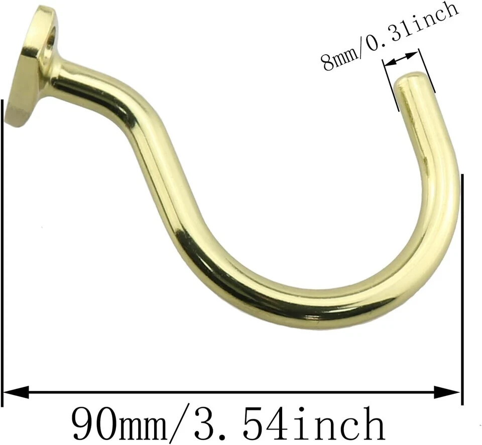 Billiard Table Brass Ball Rack Hook with Mounting Screws