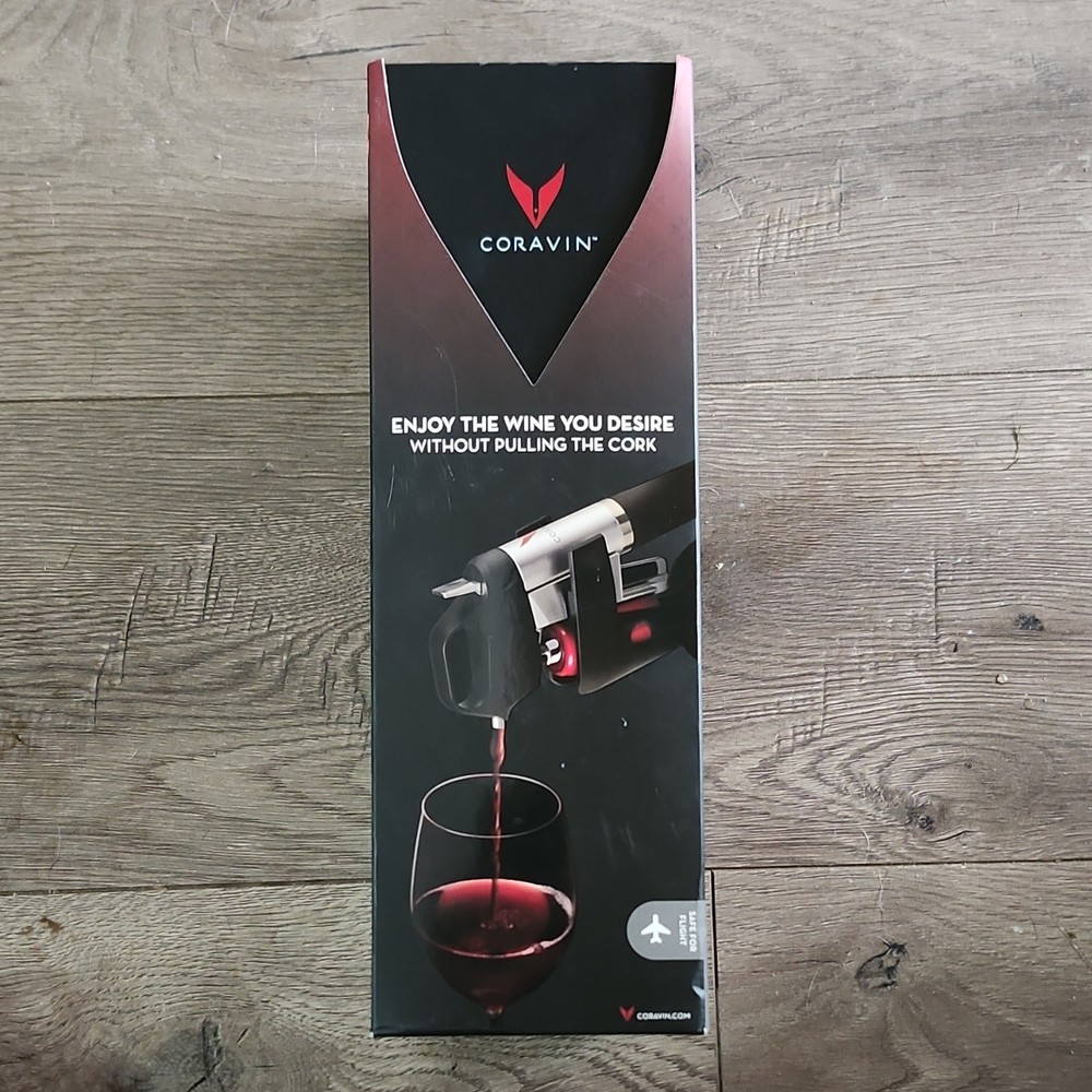 Coravin Wine Preservation System 1000 Portable Silver & Black Modern