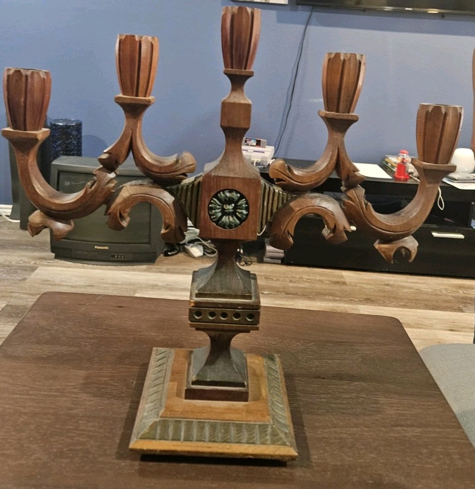 Candelabra 5 candles retro rustic