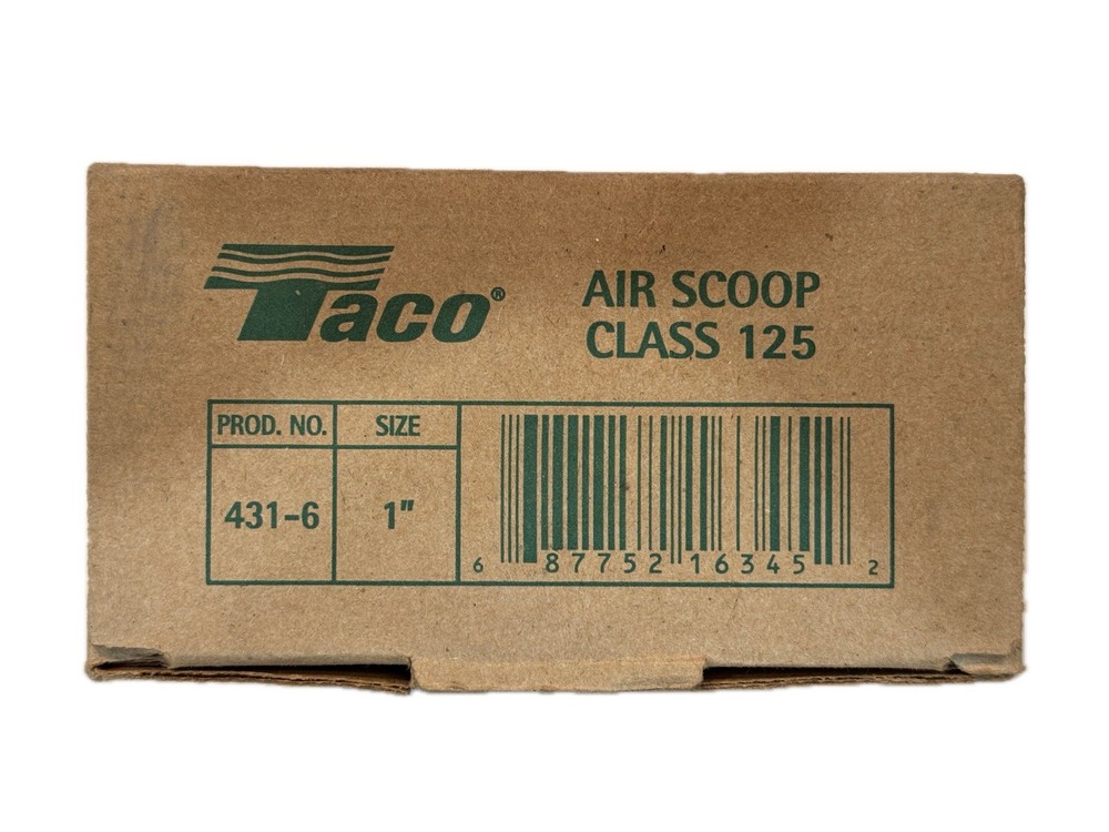 NEW 431-6 TACO 1" Air Scoop Class 125 FNPT x FNPT Connection OEM Cast Iron