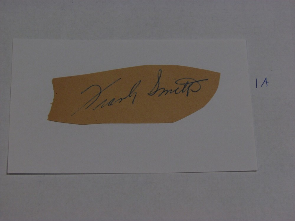 Frank Smith Autographed Cut on Index Card