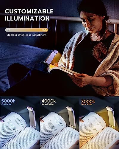 Reading Light, Rechargeable Book Light for Reading in Bed, Ultralight Purple