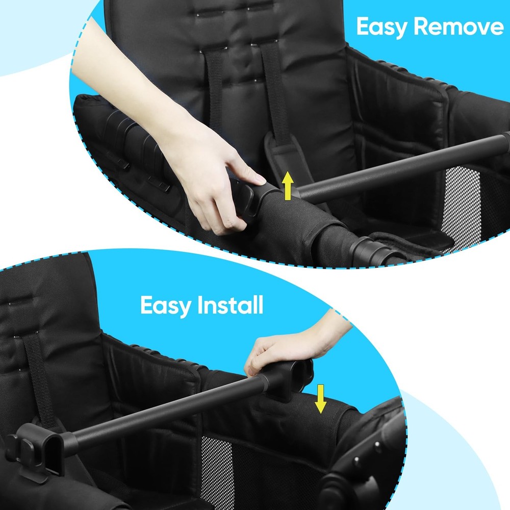 Universal Forward-Facing Stroller Wagon Support Bar Adjustable Crossbar Hook
