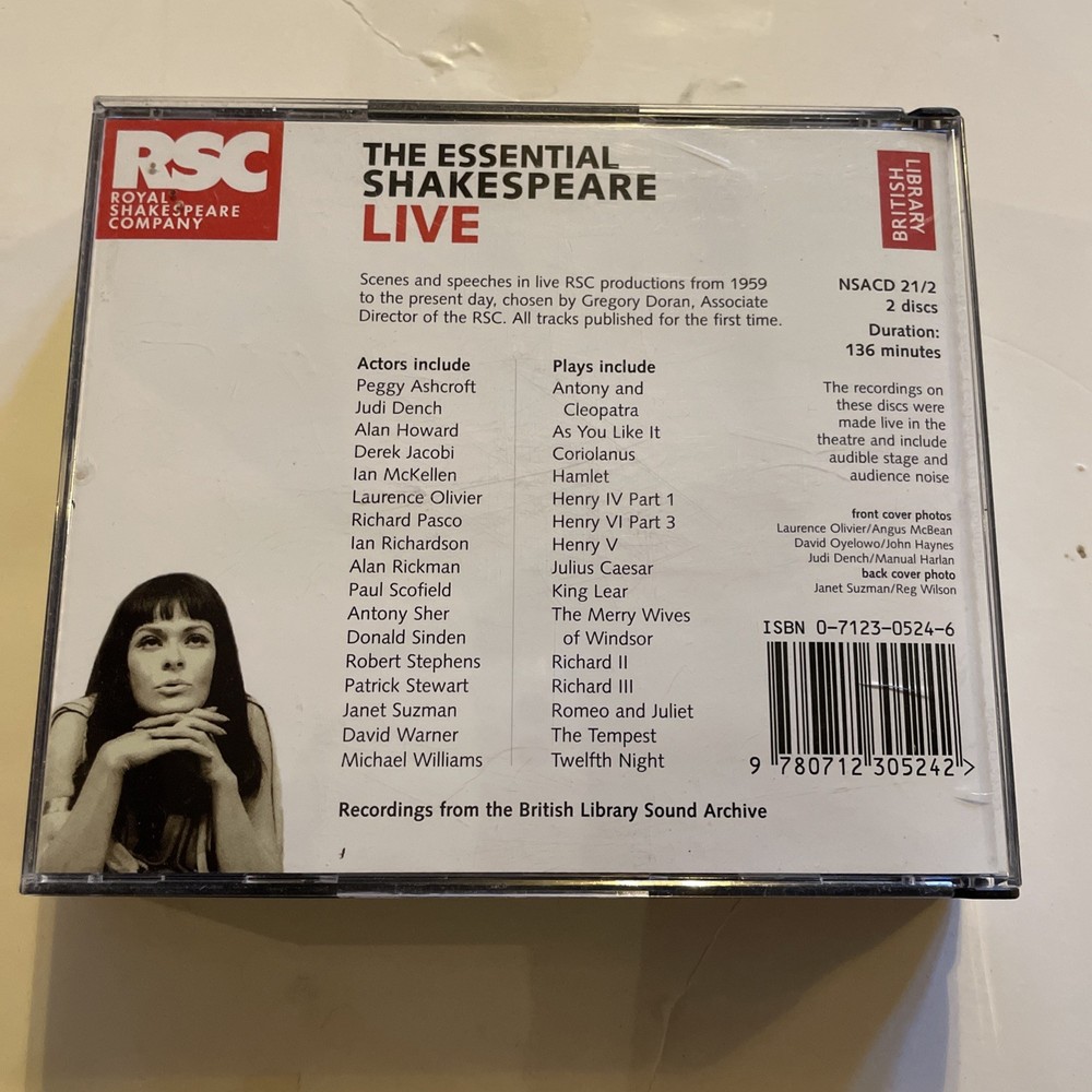 Essential Shakespeare Live by The British Library (2010, Compact Disc)