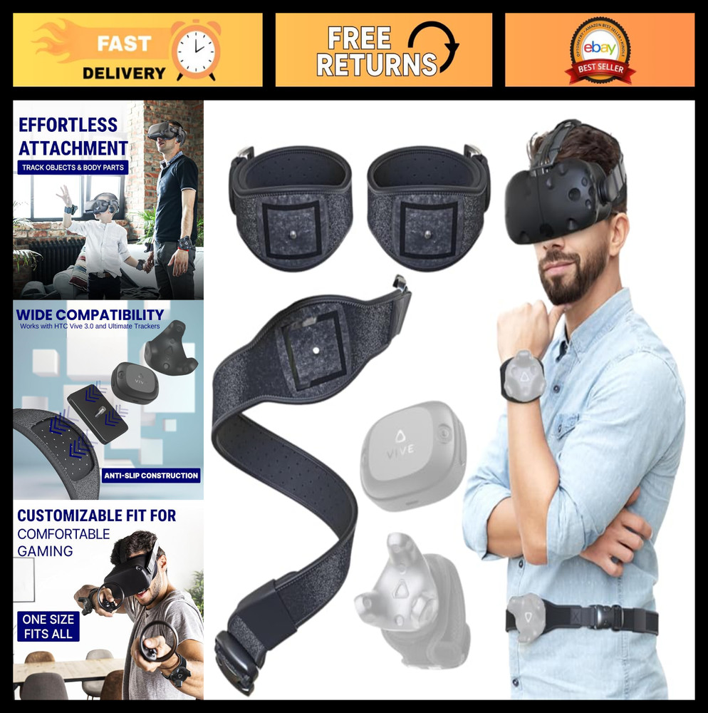 "VR Tracker Waist Belt & Hand Straps - Secure, Comfortable Full Body Support for