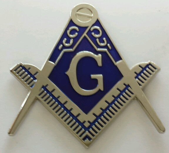 Freemason Masonic cut-out car emblem in silver