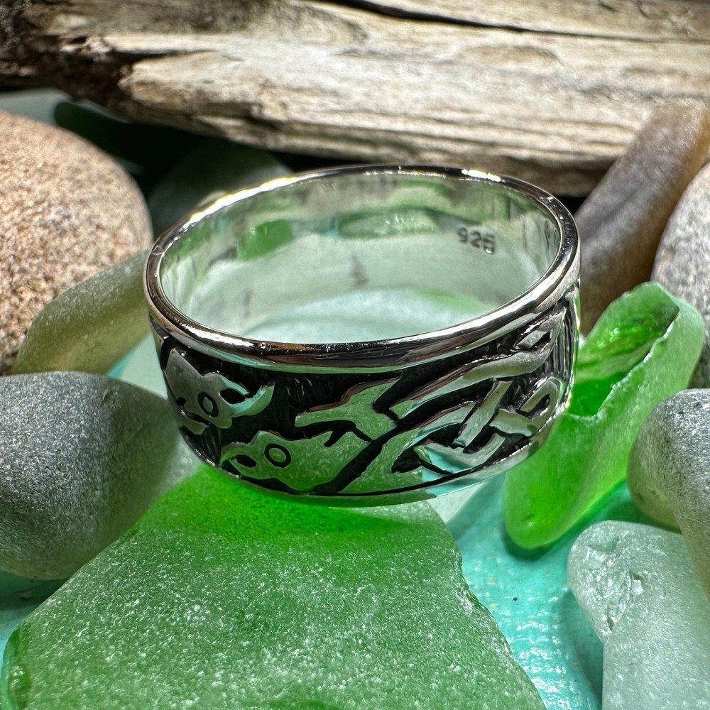 Celtic Raven Ring Scottish Irish Pagan Wicca Sterling Silver 925 Ring
