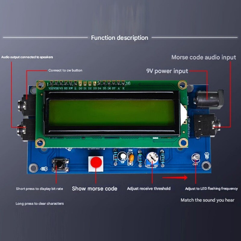 CW Trainer Morse Code Decoder Keyer Interpreter DIY Electronic Component Kit SET