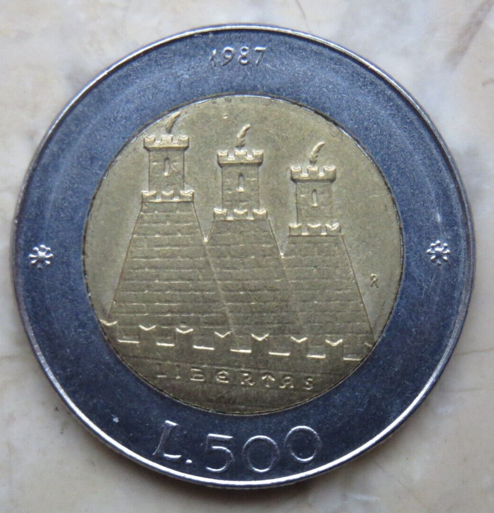 San Marino 500 lire 1987 KM# 209