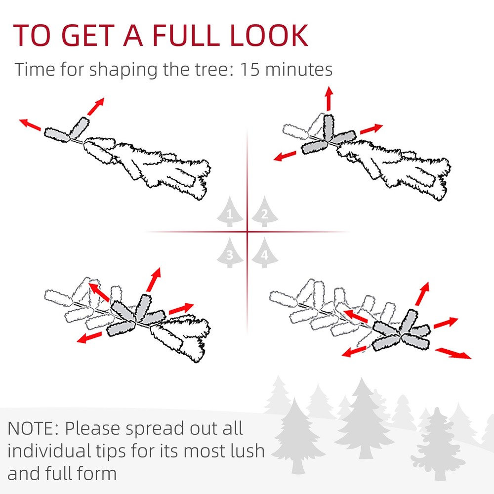 6 Foot Snow Flocked Artificial Christmas Tree, Easy Assembly