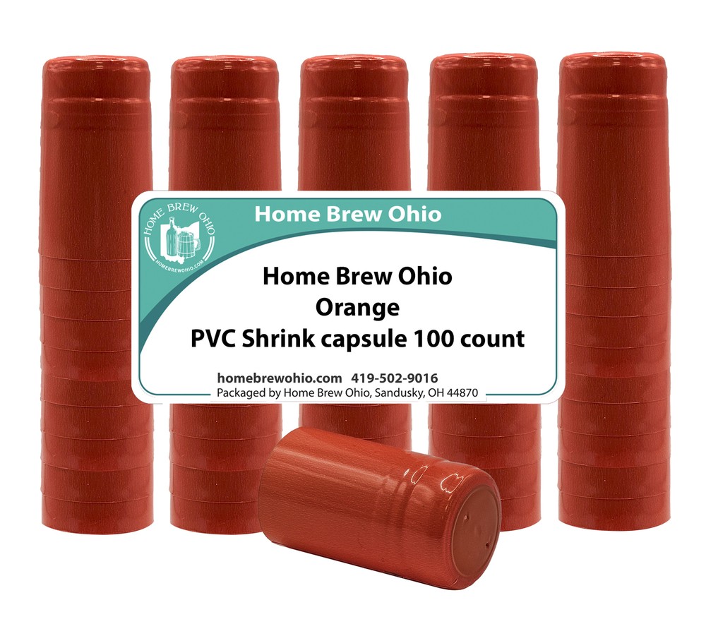 Home Brew Ohio Orange PVC Shrink Capsules 100 count