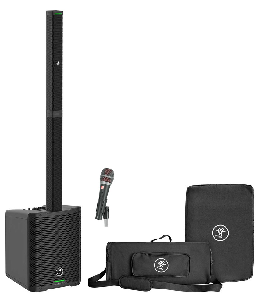 Mackie SRM-Flex 1300w Line Array DJ Speaker PA System w/Sub+Se Electronics Mic