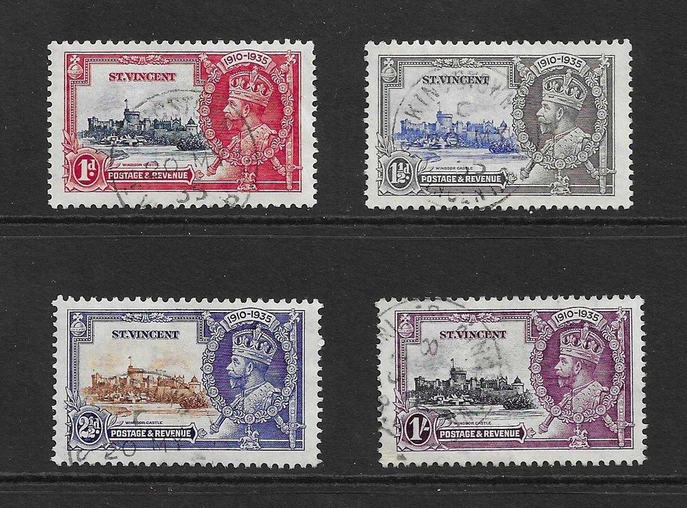 St Vincent 1935 Silver Jubilee. SG142 - 145. Fine used