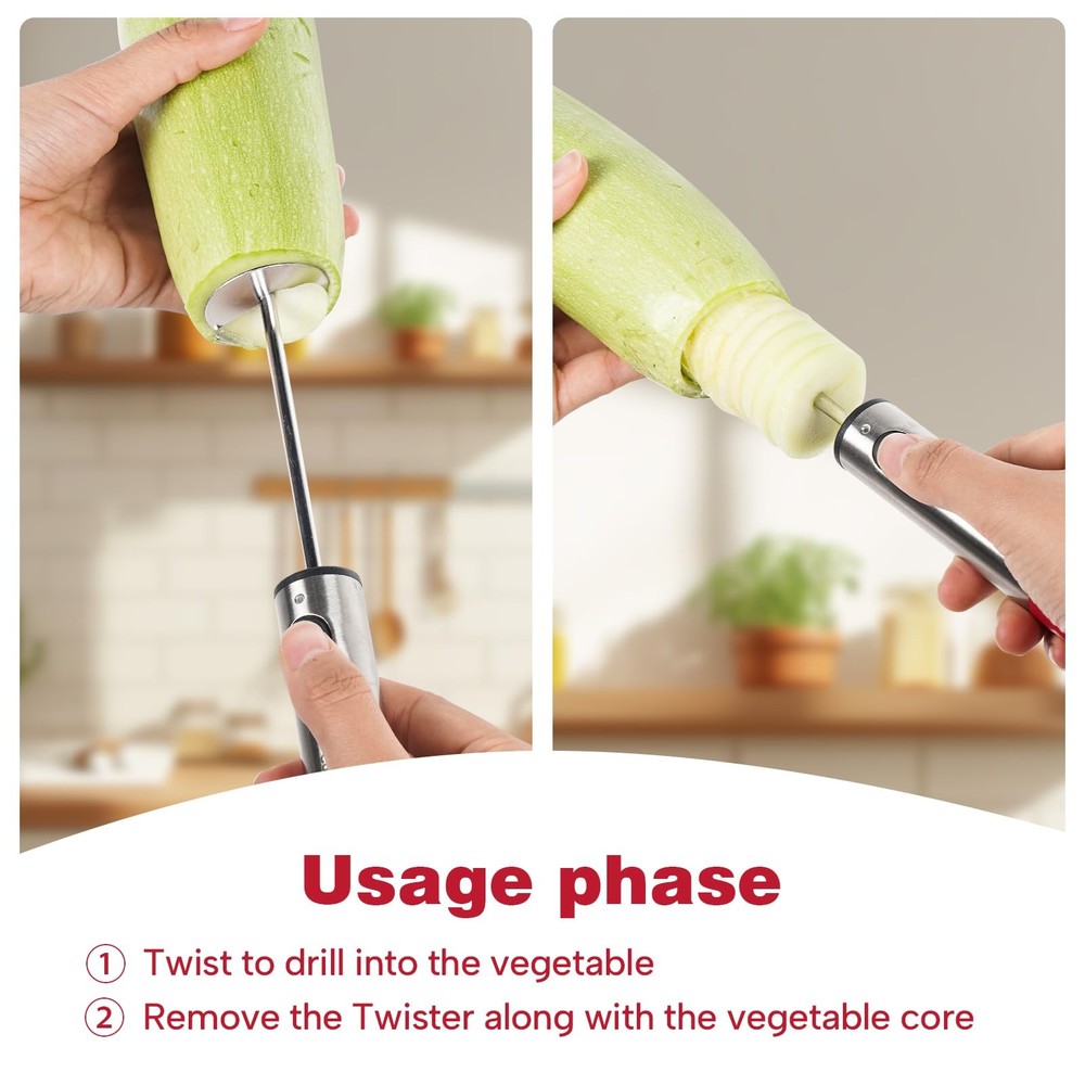 Multi-Purpose Veggie Drill - 4 Sizes Vegetable Corer Tool | Zucchini Corer & ...