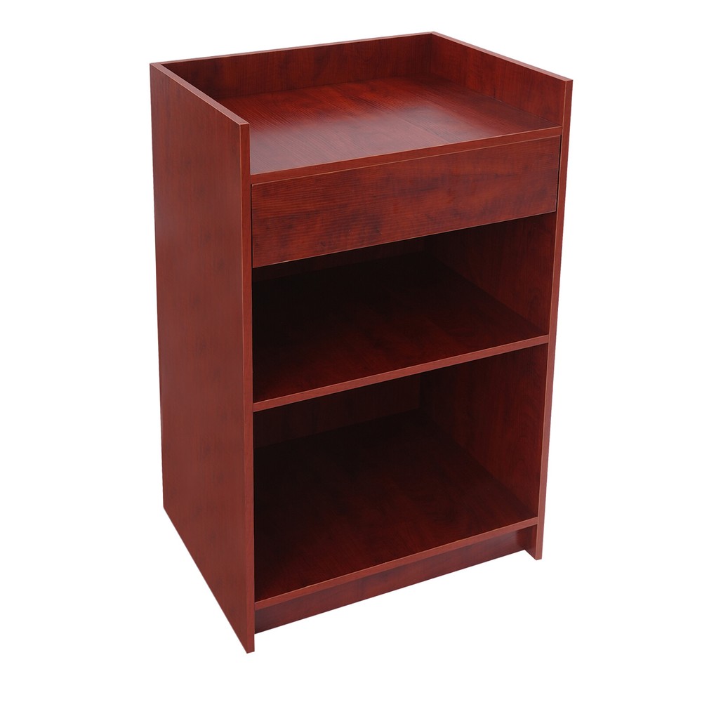 Elegant Maple Leaf Presentation Stand with Spacious Storage & Drawer