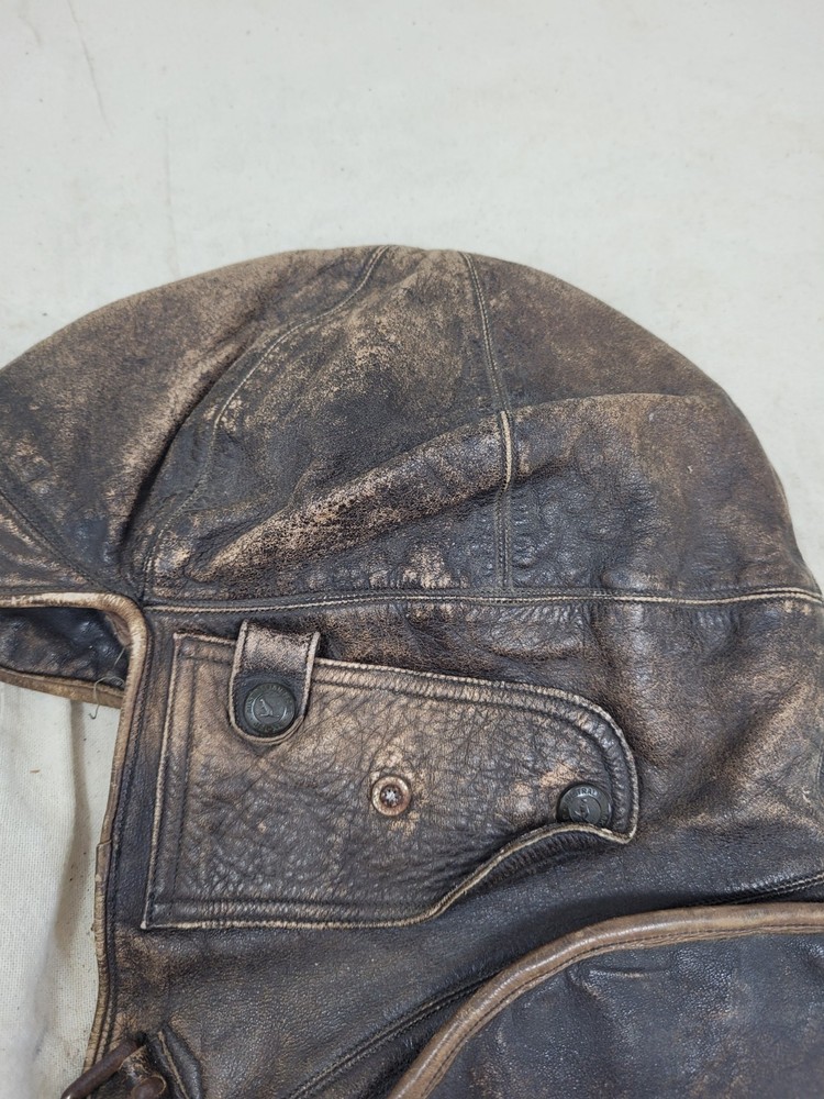 Ww11 Era Aviation Hat Brown Leather