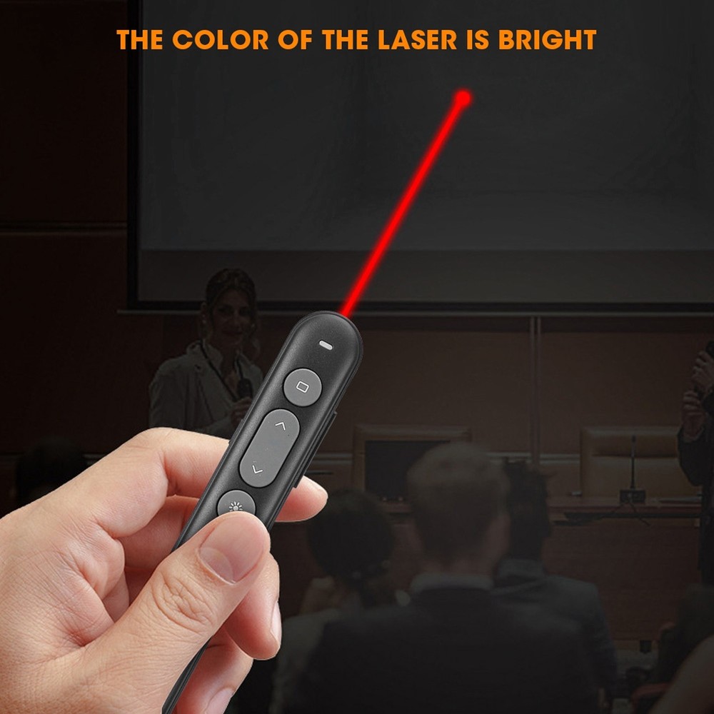 2.4G Wireless Presenter Controller Long Remote Distance Full Screen Display