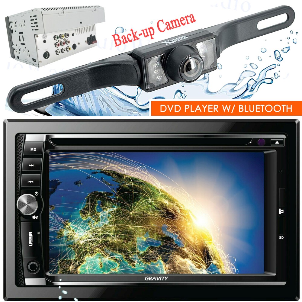 Gravity VGR-D900B Car Stereo 2 DIN Touch DVD Player AM/FM w/ Bluetooth + Camera