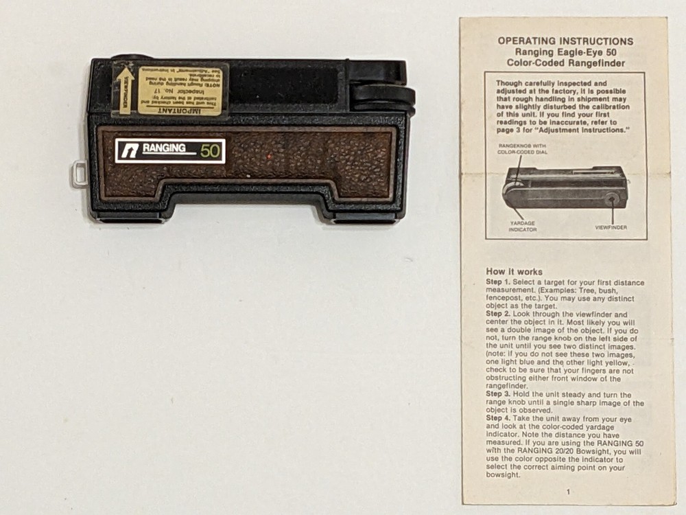 Vintage Ranging Eagle Eye 50 Color Coded Rangefinder