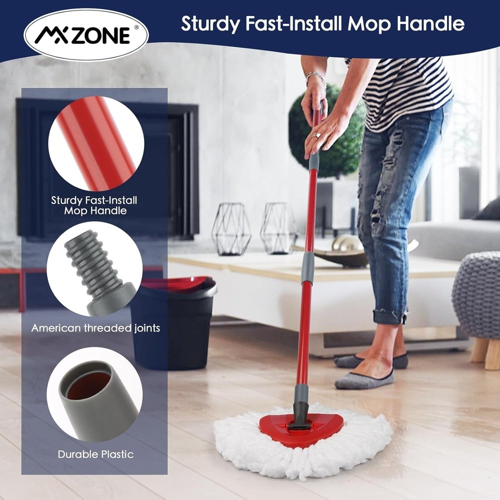 Spin Mop Handle Replacement Iron 30-58 Inches Adjustable Easy Install for Flo...