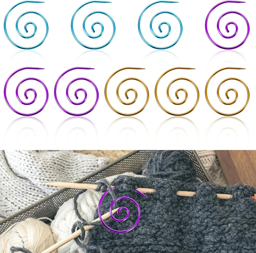 9Pcs Spiral Cable Knitting Needles Circular Yarn Sewing Tools for Knitting Begin
