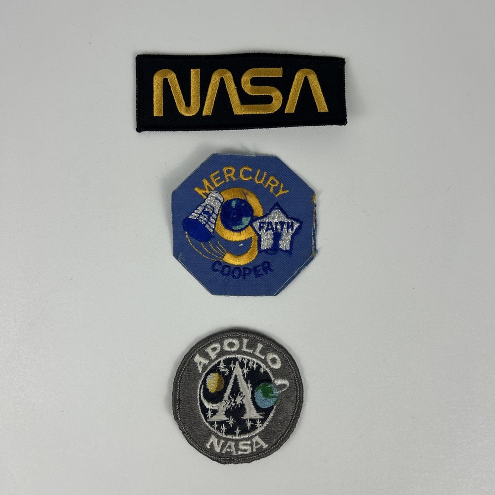 NASA APOLLO MERCURY Space Program Patch Embroidered Badge Vintage Gray B1598