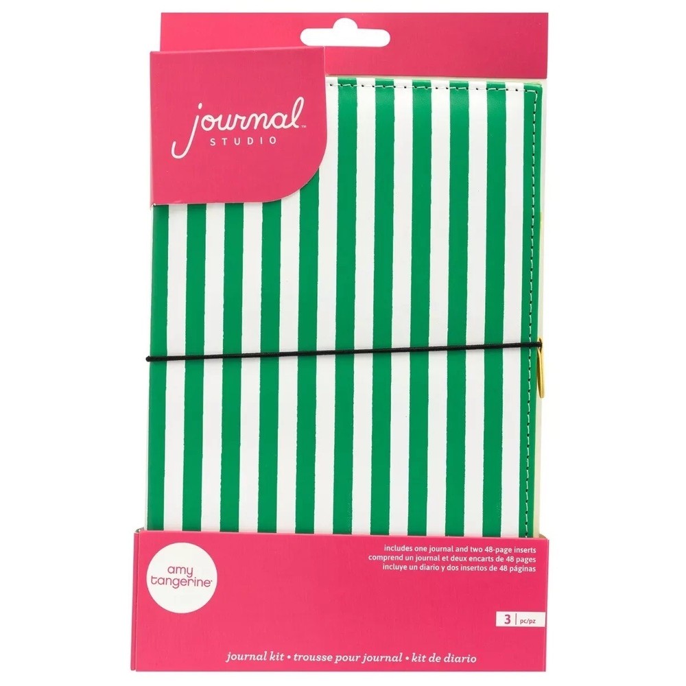 Amy Tangerine Journal Studio Journal Kit Green Stripe