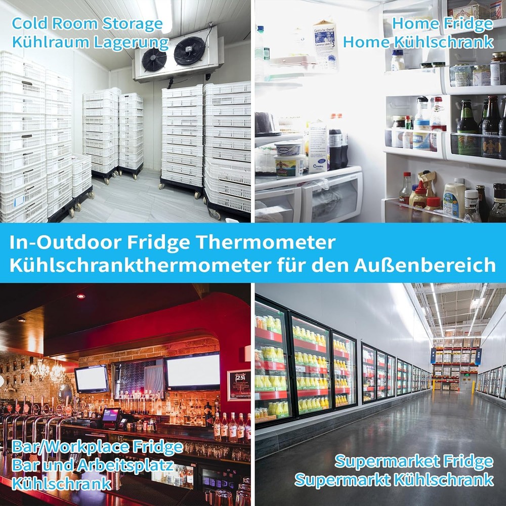 Fridge Thermometer Freezer Digital Refrigerator white