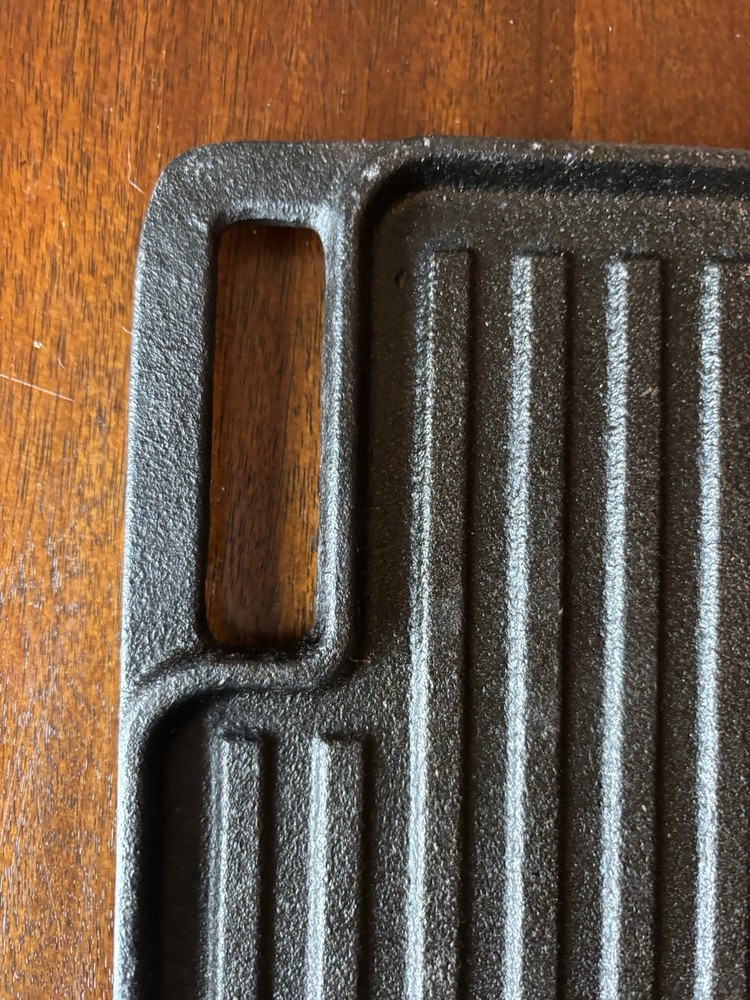 Cast Iron Reversible Griddle Pan Flat & Ribbed Grill 18x10 Double Sided
