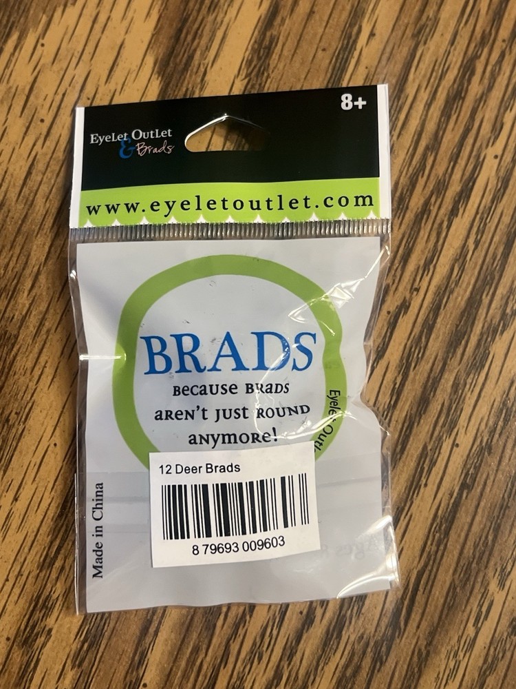 Eyelet Outlet Shape Brads 12/Pkg Deer Bucks