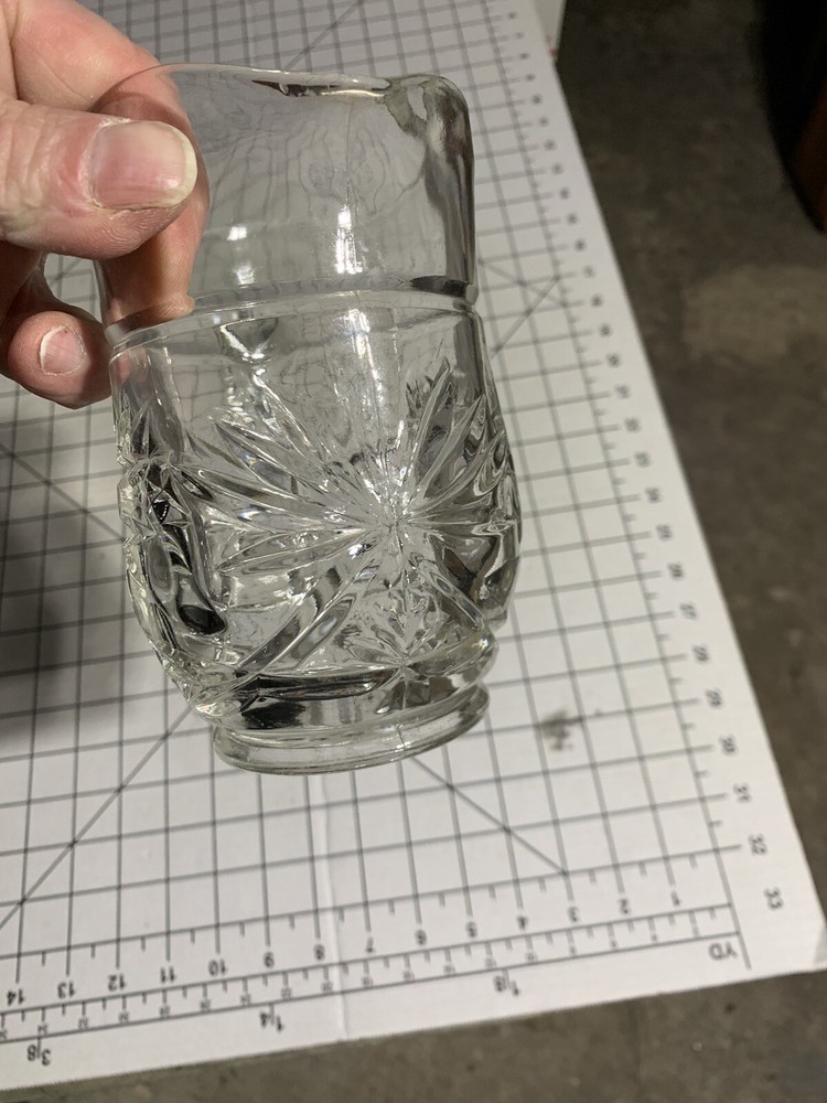 Vintage Clear Glass Small Pitcher B224