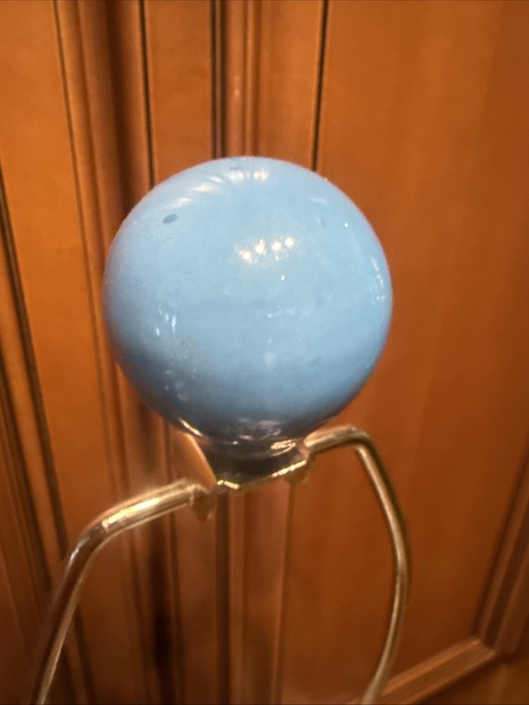 Rare Vintage Blue White Ikat Pattern Ceramic Lamp