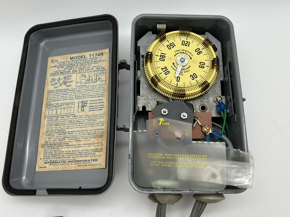 Intermatic T174R 24 Hour Dial Time Switch With Skipper- Gray