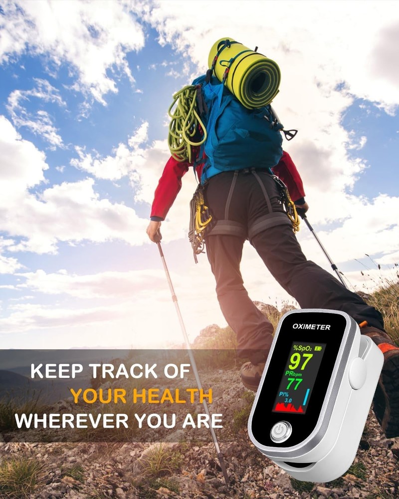 Fingertip Oxygen Meter - Fast SpO2 & Heart Rate Reader with High-Def Display
